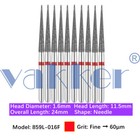 10pc Diamond Bur Shape Needle Diamond Burs For Handpiece Fine Medium Coarse