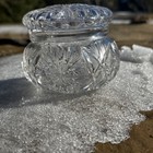 Antique American Brilliant Period Flower Cut Glass Powder   Dresser Box