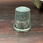 Antique Sterling Silver Ketchum Mcdougal Sz  8 Thimble W  N  C  Hall Jeweler Box