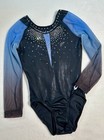 Gk Elite Leotard Gymnastics Competition Bling Rhinestones Ombre Custom Mesh  As
