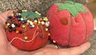 Vintage Red Tomato Sewing Pin Cushion With Strawberry And One More