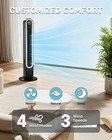 42  Oscillation Tower Fan With Remote 4 Speeds 9h Timer Quiet Cooler Home Black