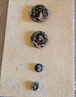 Antique Carded Buttons Carved Asian Scenic And Figural Large   2 Smaller Lot   6