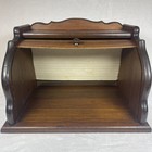 Vtg Solid Wood Roll Top Door Bread Box Rustic Primitive Farmhouse 17   w 11   d 11 h