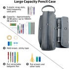 Large Pencil Case Pouch Pen Bag Zipper Student School Make Up Organizer Grey