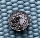 Antique Victorian Metal Button - Calling Card   Flowers - 5 8   