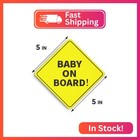 Baby On Board Sticker Sign - Essential For Cars - 4 Pack  5  By 5  - Bright Yell