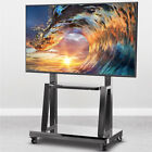 32-100 Inch Large Mobile Tv Cart Rolling Tv Stand With Wheels Holds Up To 176lbs