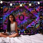 Indian Mandala Burning Sun Wallhanging Decor Bohemian Hippie Bedspread Throw