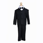 Black Boy 5pcs Tuxedo Formal Suit Set 6m 12m 18m 2 3 4 5 6 7 8 10 12 14 16 18 20