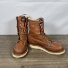 Thorogood 814-4201 Men s 8  Leather Non Safety Moc Toe Work Boot Size 9 1 2 D Eh