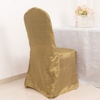 Gold Crinkle Crushed Taffeta Banquet Chair Cover Party Wedding Events Decor