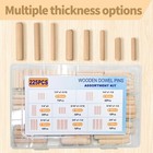 8 Values Wood Dowels Kit 1 4 3 8 5 16 Inch Fluted Wooden Dowel Pins Pegs Asso   