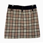 Guess Jeans Women s 31 Camel Plaid Mini Skirt Denim Waist Y2k Preppy