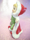     i      Vtg Lefton Christmas Pixie Elf Girl Red Cape Dancing Figurine   