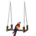 Bird Perch Wooden Stand Chew Toy For Large Birds Natural Parrot Swing