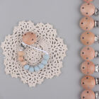 Baby Silicone Dummy Clip With Wooden Beads Soother Pacifier Chain Strap Holder