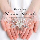 Yean Bride Leaf Bridal Hair Comb Pearl Wedding Hair Piece Rhinestone Silver