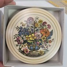 Vtg Pimpernel Cork Back Coasters  antique Flowers  5 Pcs  England  W box Unused
