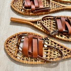 Vtg  Small Decorative Wooden Snowshoes 18   Wooden And Wicker Snowshoes 2 Sets
