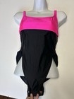 Vintage 80s La Blanca S  8  One Piece Swimsuit Neon Pink High Cut