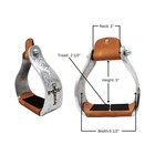 Horse Saddle Stirrups Western Aluminium Twisted Engraved Rhinestone Cross 51189
