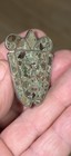 Vintage Mexican Sterling Pin With Turquoise Inlay Mayan Warrior Face