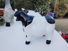 Vintage Piggy Bank Black And White Cow Bank Coin Bank Money Dispenser With Plug