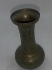 Brass Small Vintage Bud Vase Made In India 4    Tall Tiny Engraved Enameled