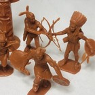 Vintage Fort Apache Marx 54mm Butterscotch Lot Of 7 Indians Totem Pole