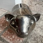 Vintage Silverplated Metal Coin Piggy Bank