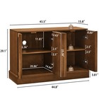 Mid Century Fluted Sideboard  Adjustable Shelves  Walnut Storage Cabinet