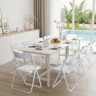 10 Pcs Portable Folding Plastic Stackable Chairs For Camping Wedding Party