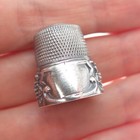 Simons Brothers Sterling Silver Antique Art Deco Grape Leaf Thimble Size 12