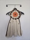 Vintage 60s Wool Mandala Dreamcatcher    Boho Wall Decor In Orange   Brown- Hippie