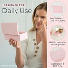 Travel Contact Case For Daily Disposable Lenses Cute Flip Top Organizer Pink