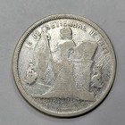 1887 Silver 50 Centavos Honduras Circulated Old Cleaning Scarce Date  v154