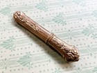 Antique Victorian Needle Pin Case Gold Plate Embossed Grapes   Leaves