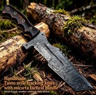 Bowie Knife Hunting Tanto Fixed Blade Full Tang Tactical Blade Micarta Handle