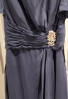 Mother Of Bride  groom Wedding Chiffon Maxi Length V Neck Lace Us Size S Blue