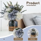 Silk Artificial Flowers In Vase Fake Plants Faux Arrangement For Centerpiece