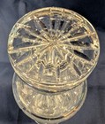 Vtg Cut Crystal Decanter W  Stopper Diamond Crosshatch Starburst Liquor Barware