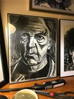 Charcoal Painting Art Portrait Drawing Neil Young By Mark Robinson 14  X 11 