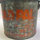 Vtg Old Pal Floating Tin Galvanized Floating Minnow Bucket