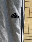 Adidas Essentials 3-stripe Fleece Cuffed Heather Jogger Grey Sweatpants Size M
