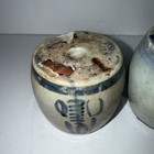 2 Antique Chinese Blue white Porcelain Barrel Xianglu Lu Incense Burner Holder 
