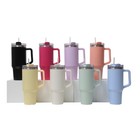 Insulated Tumbler Cup With Handle Straw Stainless Steel Travel Mug 710ml 1200ml