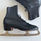 Vintage Hyde Ice Skates Black Leather Figure Skating - Approx  Size 9 Good Cond 