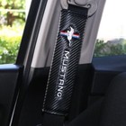 2x Auto Car Carbon Fiber Safety Seat Belt Cover Shoulder Pad Cushion For Mustang