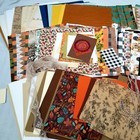 Scrapbook Paper Cardstock Fall Themed Textured Metallic Lace Trim 140 pc Lot 